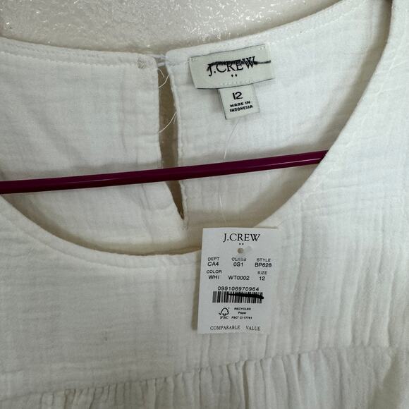 J Crew Crew Neck Mini Casual Gauze Dress US Women's 12 New - Picture 5 of 9